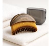 Lymphatic Drainage Massage Brush for Face and Neck - Manual Facial Tool with Soft Bristles for Puffiness, Jawline Sculpting, Tension Relief - Includes Travel Case - 12.5cm Non-Electric Gua Sha Style