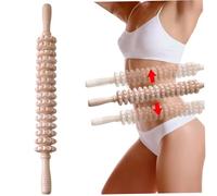 Lymphatic Drainage Massager, 20 Inch Wood Manual Massage Roller, 16 Rotatable Rollers Cellulite Massager Tool for Sculpting, Muscle Shaping, Celulite Remover..