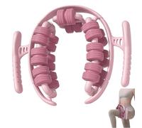 Lymphatic Drainage Massager,Cellulite Massage Tool Body Sculpting Tool,Women Body Massager Manual Leg Massager,360 °28 Wheels Anti Cellulite Roller for Thighs (Pink)