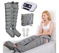 Lymphatic Drainage Massager Electric Air Compression Device, 8 Cavity Pressotherapy System 30-240 mmHg for Arms Legs Waist Pain Relief, Adjustable Timing Function Circulation Enhancer