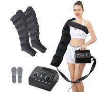 Lymphatic Drainage Massager, Electric Air Compression Leg Massager, Recovery Boots Machine, Sequential Compression for Circulation Improvement and Fast Recovery, Timing Function & 8 Pressure