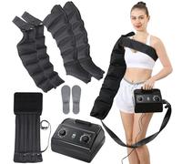 Lymphatic Drainage Massager, Electric Air Compression Leg Massager, Recovery Boots Machine, Sequential Compression for Circulation Improvement and Fast Recovery, Timing Function & 8 Pressure Leve