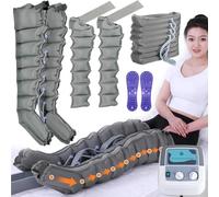 Lymphatic Drainage Massager,Electric Pressure Massage Machine Air Compression Body Massager,8 Cavity Lymphatic Drainage Massage Legs, Pneumatic Leg Wrap Pressure Machine (Grey (Machine+2 leg+2arm