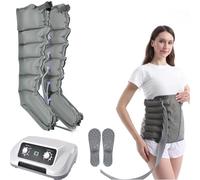 Lymphatic Drainage Massager Legs Compression Boots Recovery System, 6-Cavity Legs Arm, Waist Pressotherapy Massage Recovery Boots for Pain and Circulation Improvement Swollen (6 Chambers1 2 Legs)