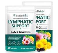 Lymphatic Drainage Supplement 60PCS, Lymph System Support Supplement Lymph Cleanse Detox 21-in-1 Herbal Blend to Support Healthy Energy Levels and Immune Balance-2bag