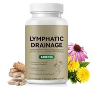 Lymphatic Drainage Supplements, 4800mg Lymphatic Capsules 21 in 1 Natural Herbal Blend Supplement with Echinacea, Dandelion & Burdock Root 90 Capsules