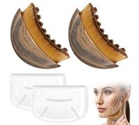 Lymphatic Face Brush, Face Brush for Face, Chin & Jaw - Gentle Dry Brush for Lymphatic Drainage Massage and Contouring - Ergonomic & Skin-Friendly (Pack of 2)