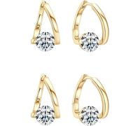 Lymphatic Germanium Earrings,Lymphvity Germanium Earrings,Lymphatic Drainage Earrings,Lymphatic Earrings for Women,Magnetic Earrings for Women and Men (Gold-2Pairs)