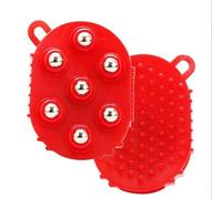 Lymphatic Gloves,Lymphatic Drainage Gloves for Women,Handheld Massage Ball,Beauty Roller Body Care Muscles Relief Tool with 7 Metal Roller Ball,360 Degree Massage Roller for Neck, Back, Legs (Red)
