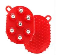 Lymphatic Gloves,Lymphatic Drainage Gloves for Women,Handheld Massage Ball,Beauty Roller Body Care Muscles Relief Tool with 7 Metal Roller Ball,360 Degree Massage Roller for Neck, Back, Legs (Red)