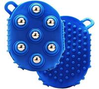 Lymphatic Gloves,Lymphatic Drainage Gloves for Women,Handheld Massage Ball,Beauty Roller Body Care Muscles Relief Tool with 7 Metal Roller Ball,360 Degree Massage Roller for Neck, Back, Legs (Blue)