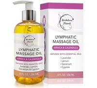 Lymphatic Massage Oil for Massage Therapy & Natural Lymphatic Drainage | Premium Quality with Arnica & Lavender Oil | for Post Surgery Recovery & Detox | 8oz by Brookethorne Naturals