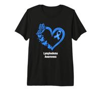 Lymphedema Awareness Heart Butterfly Premium T-Shirt