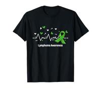 Lymphoma Awareness Heartbeat Ribbon T-Shirt