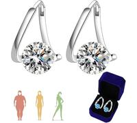 Lymphvity Germanium Earrings, Lymphatic Drainage Earrings, Lymphatic Germanium Earrings, Magnetic Earrings for Women (Silver)