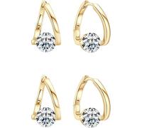 Lymphvity Germanium Earrings,Lymphatic Drainage Earrings,Lymphvity Therapy Germanium Earrings for Women Girl,for Everyday Use (Gold-2Pairs)