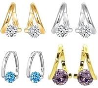 Lymphvity Germanium Earrings - Lymphatic Magnetotherapy Earrings, Lymph Drainage Earrings Jewelry for Women, Magnetic Therapy Earrings for Weight Loss (Silver+Gold+Blue+Purple)