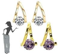 Lymphvity Germanium Earrings,Lymphatic Magnetotherapy Earrings,Lymph Drainage Earrings,Lymphatic Drainage Earrings,Magnetic Earrings for Women (Gold+Purple)