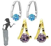 Lymphvity Germanium Earrings,Lymphatic Magnetotherapy Earrings,Lymph Drainage Earrings,Lymphatic Drainage Earrings,Magnetic Earrings for Women (Blue+Purple)