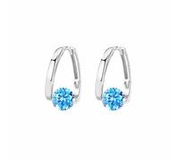 Lymphvity Gold and Silver Plated Germanium Crystal Ball Hoop Earrings, Sparkling Colored Ball and Cubic Zirconia Rhinestone and Lucky Round Circle, Zinc, Cubic Zirconia