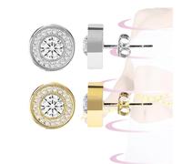Lymphvity Therapy Earrings for Women, Lymphatic Halolux Lymphvity Germanium Earrings Acupuncture Lymph Detox Earring Drainage Jewelry 18 K Gold Plated Stud Rhinestone Gift, Copper, Cubic Zirconia