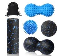 Lymshine Massage Ball Set 5pcs, Spiky Massage Ball Roller, Peanut Ball with Storage Bag, Foam Rollers for Muscles, Fascia Ball for Back, Neck, Feet and Spine