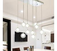 LYMSXAZOU 10 Lights Creative Bubble Balls Restaurant Pendant Light Duplex Staircase Chandelier Modern Ceiling Minimalist for Living Room Nordic Art Personality Long Made in China