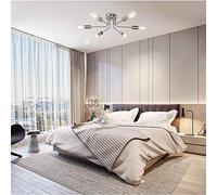 LYMSXAZOU 6-Light Ceiling Light Fitting Semi Flush Chandelier Lamp Vintage Wrought Iron Large Black Creative Lighting Fixture E27 Socket (Color : Silver) Interesting