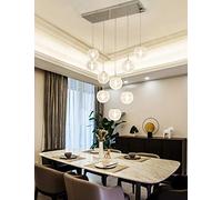 LYMSXAZOU 9 Lights Bubble Balls Restaurant Pendant Light Duplex Staircase Chandelier Creative Ceiling Modern Minimalist for Living Room Nordic Art Personality Long Made in China