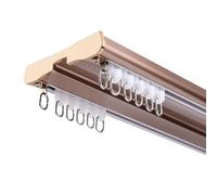 LYMSXAZOU Aluminum alloy one-piece curtain double track,Silent track,Bedroom Partition Ceiling Track Kit,Simple ultra thin track,Practical decoration for bedroom and living room(Matte Gold,450cm)