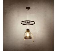 LYMSXAZOU American Retro Chandelier LED Industrial Wind Creativity Living Room Restaurant Bedroom Villa Loft Clothing Store Internet Cafe Bar Box Pendent Lamp (G B 1 Light)