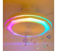 LYMSXAZOU Ceilifan with Light and Remote Control Speaker,Led Modern Lightimodern Ceilifans Withps,Fan Ceilibedroom in Lighting/White