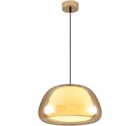 LYMSXAZOU Ceiling lamp Modern Double Layered Amber Glass Bedroom Pendant Light Nordic Creativity Kitchen Island Hanging Mid Century Minimalist Cream Wind Jelly Dining Room Chandelier For Living