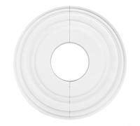 LYMSXAZOU Ceiling Rose Coving For Polystyrene 12 Inch Round Split Fan Light Cover Plate White PU Mounting Ring Decorative Medallion