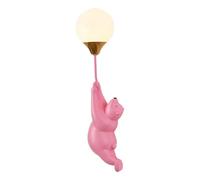 LYMSXAZOU Creative Wall Sconce Lights Cute Bear Shape Resin Base Cartoon Lamps Indoor 3D Moon Acrylic Shade Art Deco Light for Bedroom Corridor Living Room (White)