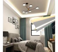LYMSXAZOU Double Light ChannelCornice MoldingAluminum Crown Molding for Ceilings Indirect Lighting Decor 2.4m/7.8ft Perfect Home & Office Interior Design
