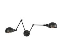 LYMSXAZOU Double Wall Light Industrial Swing Arm Decor Retro Indoor Bathroom Sconce Lighting Iron Lampshade E27 LED Lights for Bedrooms Living Room Restaurant Bar Coffee