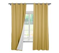 LYMSXAZOU Fall Leaf Linen Textured Blackout Curtains 84 Inches Thermal Insulated Bedroom with Nickle Grommets for Living Room Nursery 1 Panel 72 x Inch