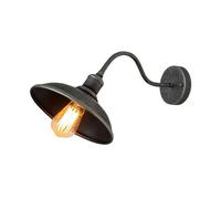 LYMSXAZOU Industrial Gooseneck Wall Light Black Wrought Iron Barn