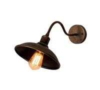 LYMSXAZOU Industrial Gooseneck Wall Light Black Wrought Iron Barn