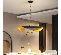 LYMSXAZOU LED Leaf Ceiling Lights, Industrial Pendant Light, Black Gold Chandelier Lights Vintage Loft Droplights Living Room Dining Kitchen Bedroom Round Lighting,Ø60cm