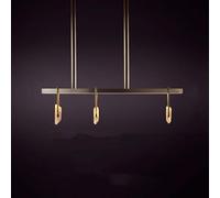 LYMSXAZOU Light Fittings Ceilings Living Room Chandelier Modern Luxury Long All Copper Pendantcrystalfixture Over Table Office Decor,Modern