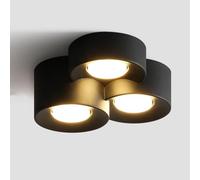 LYMSXAZOU Modern Black Ceiling Lamp for Kitchen 3-Light Recessed Fixture Rustic Farmhouse Style Mid-Century Design Perfect Hallway Bedroom Bathroom Porch Lighting