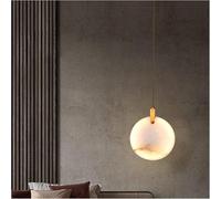 LYMSXAZOU Modern Crystal Hanging Lamp LED Light Fixture for Living Room Stylish Villa Decor 20CM Marble Design Elent Stone Finish Contemporary Home Lighting.