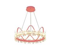 LYMSXAZOU Modern Led Children's Room Chandeliers Light,Creative Crown Lighting,Three-Color Dimming Ceiling Lights for Girls Living Dining Room,Golden,80 * 12Cm Interesting
