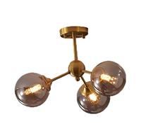 LYMSXAZOU Modern Pendant Light Chandelier Nordic All-Copper Ceiling During Lighting Molecules Brass Kitchen Bedroom Flush Mounted Fixture(Size:3 heads,Color:A)