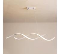 LYMSXAZOU Modern Wave Chandelier Ceiling Light - 3000K Warm White Linear Pendant Lighting Fixture for Kitchen Island Dining Table Office Restaurant Stylish Spiral Design
