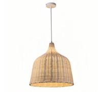 LYMSXAZOU Pastoral Lighting Fixture Chinese-Style Bamboo Rattan Chandelier with Adjustable Suspension Line Japanese Style Restaurant Tea Room Hanging Pendant Farmhouse Entryway Lamp