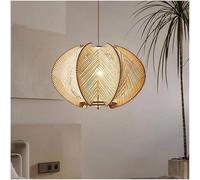 LYMSXAZOU Rattan Pendant Light,Suspension Lighting with E27 Base Japanese Chandelier Light Retro Hanging Lamps