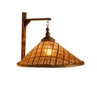 LYMSXAZOU Rattan Wall Sconce Light Creative Wicker Lamp Shade Single Art Deco E27 Rustic Vintage Lantern for Bedroom Kitchen Living Room Bar Restaurant